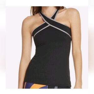 Fabletics Womens Grey Chicago Criss-Cross Workout Tank M
